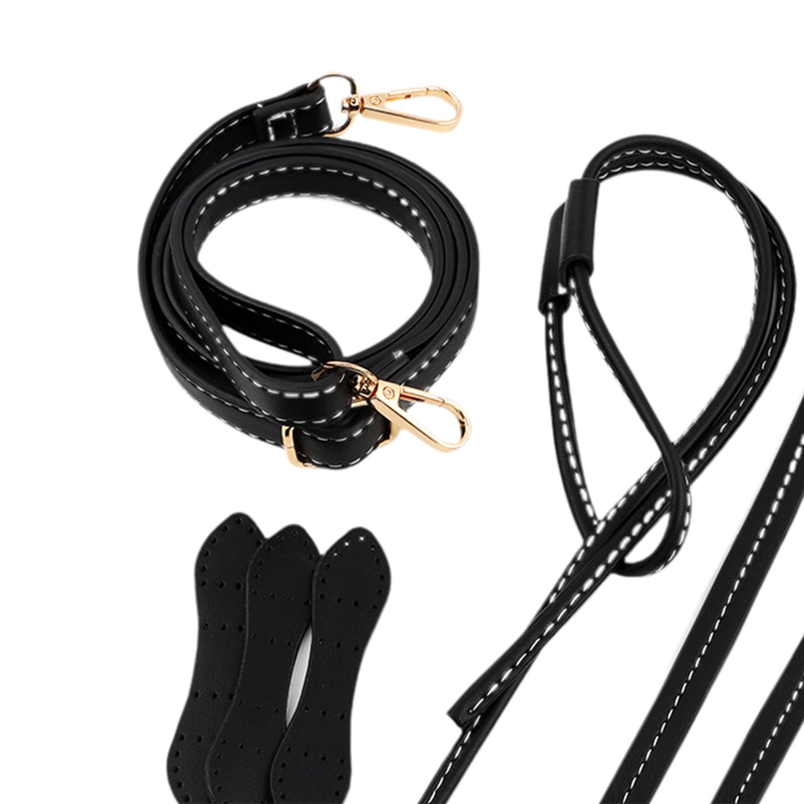 D Ring Strap - 手作りバッグ用ハンドル製作キット。PUレザー製のパッチ、Dリング、バックル、クロスボディストラップ、ドローストリングが付属。クロシェ編みや編み物で作るトートバッグに最適。